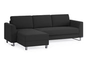 Schlafsofa von Bruno – 140 cm, in Anthrazit, Metallfüße