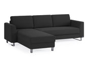 Schlafsofa von Bruno – 140 cm, in Anthrazit, Metallfüße