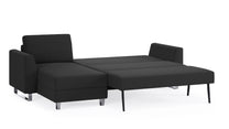 Schlafsofa von Bruno – 140 cm, in Anthrazit, Metallfüße