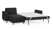 Schlafsofa von Bruno – 140 cm, in Anthrazit, Metallfüße