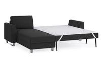 Schlafsofa von Bruno – 140 cm, in Anthrazit, Metallfüße