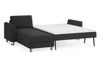 Schlafsofa von Bruno – 140 cm, in Anthrazit, Metallfüße