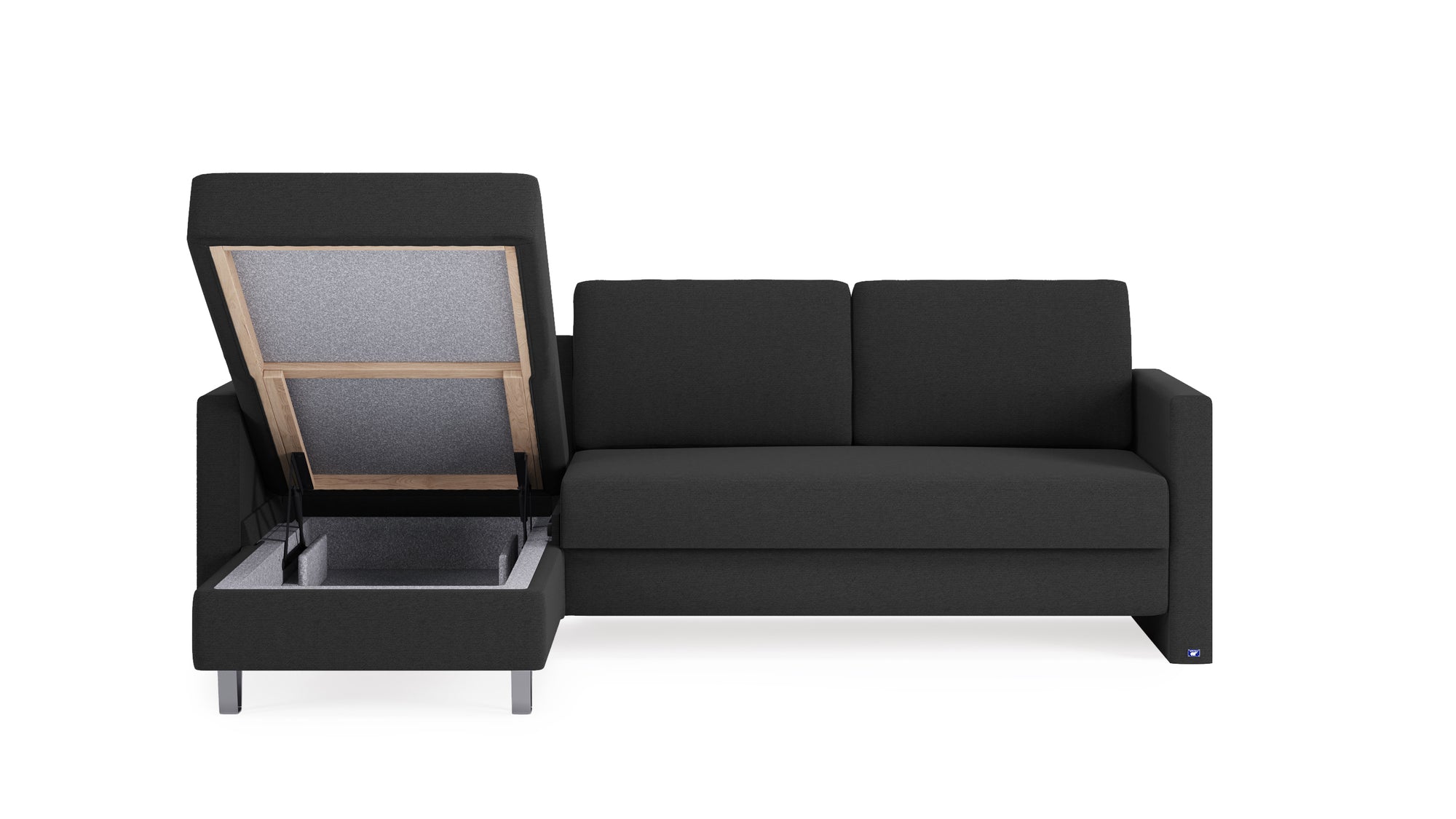 Schlafsofa von Bruno – 140 cm, in Anthrazit