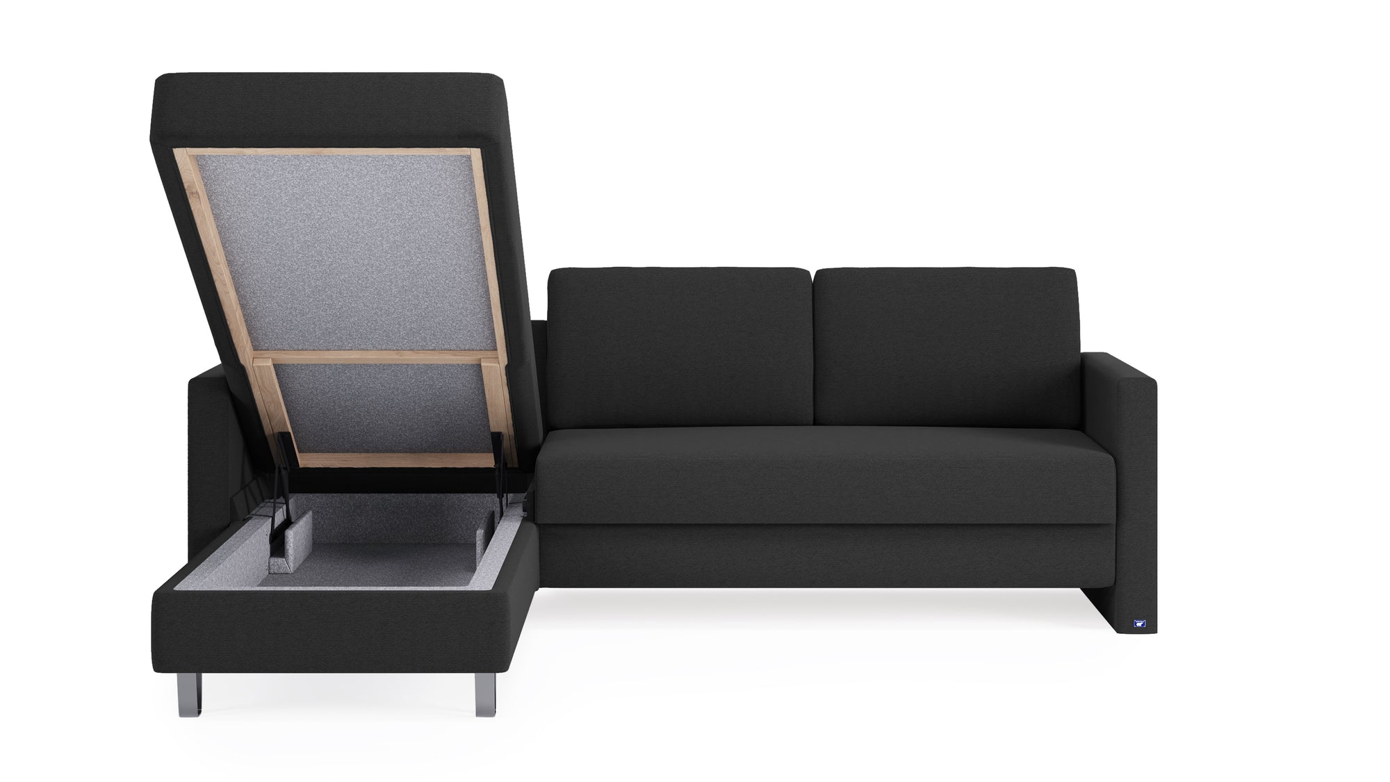 Schlafsofa von Bruno – 140 cm, in Anthrazit