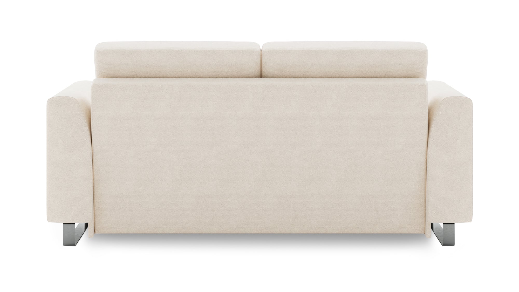Schlafsofa von Bruno – 140 cm, in Beige, Metallfüße