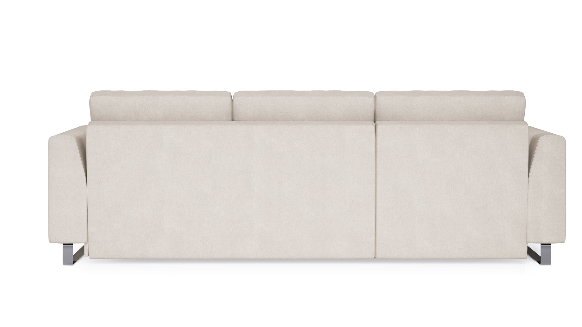 Schlafsofa von Bruno – 140 cm, in Beige, Metallfüße