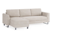 Schlafsofa von Bruno – 140 cm, in Beige, Metallfüße