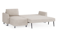 Schlafsofa von Bruno – 140 cm, in Beige, Metallfüße