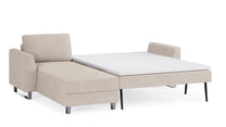 Schlafsofa von Bruno – 140 cm, in Beige, Metallfüße