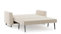 Schlafsofa von Bruno – 140 cm, in Beige, Metallfüße
