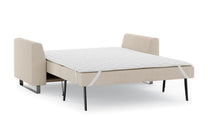 Schlafsofa von Bruno – 140 cm, in Beige, Metallfüße