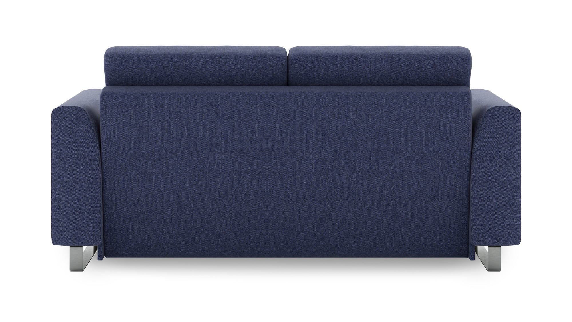 Schlafsofa von Bruno – 140 cm, in Blau, Metallfüße