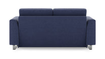 Schlafsofa von Bruno – 140 cm, in Blau, Metallfüße