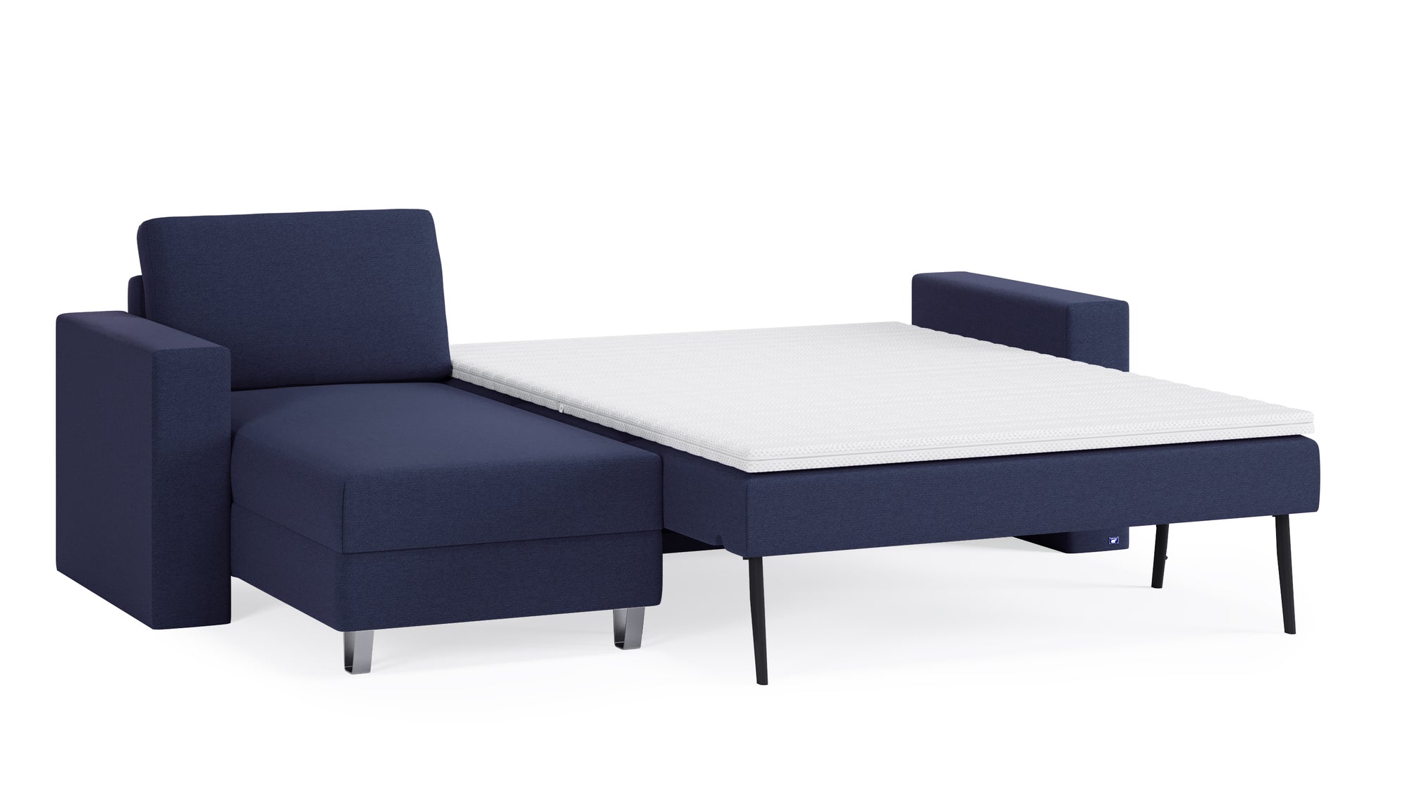 Schlafsofa von Bruno – 140 cm, in Blau