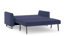 Schlafsofa von Bruno – 140 cm, in Blau, Metallfüße