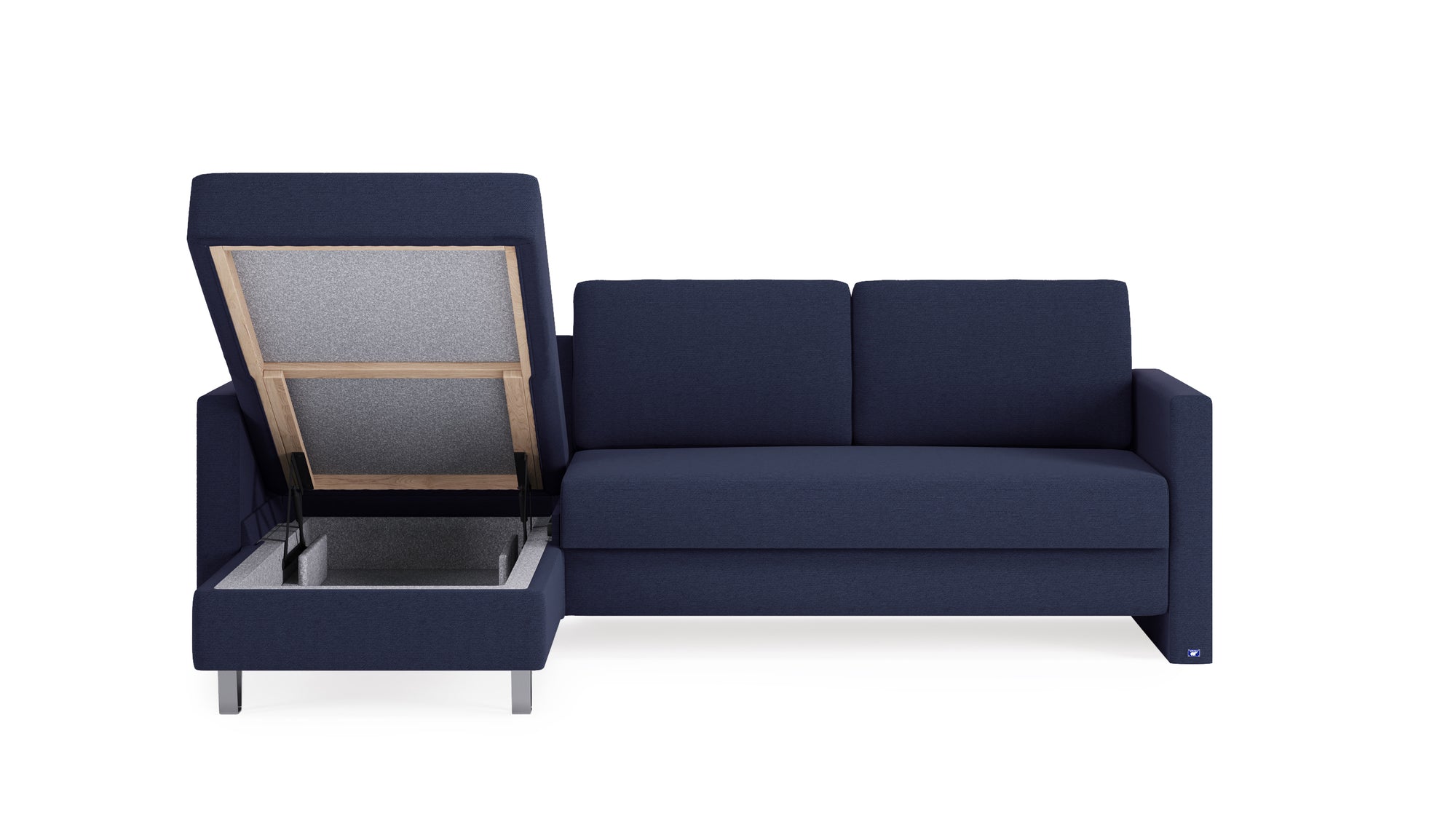 Schlafsofa von Bruno – 140 cm, in Blau