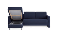 Schlafsofa von Bruno – 140 cm, in Blau