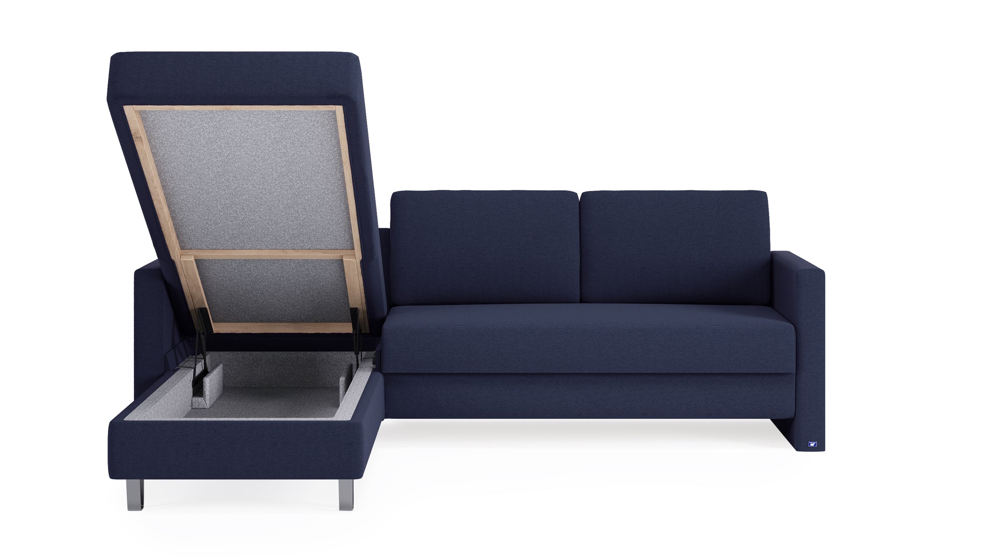 Schlafsofa von Bruno – 140 cm, in Blau