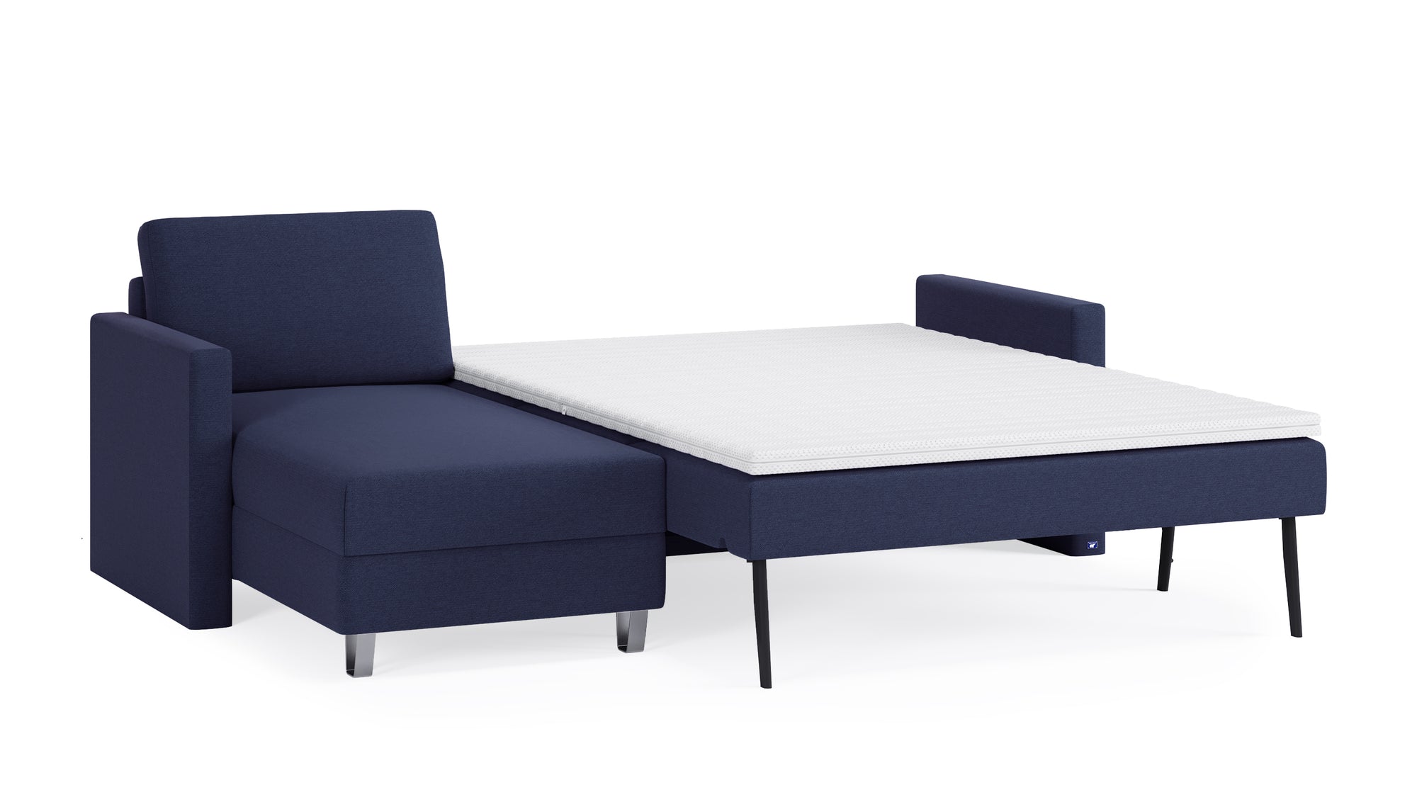 Schlafsofa von Bruno – 140 cm, in Blau