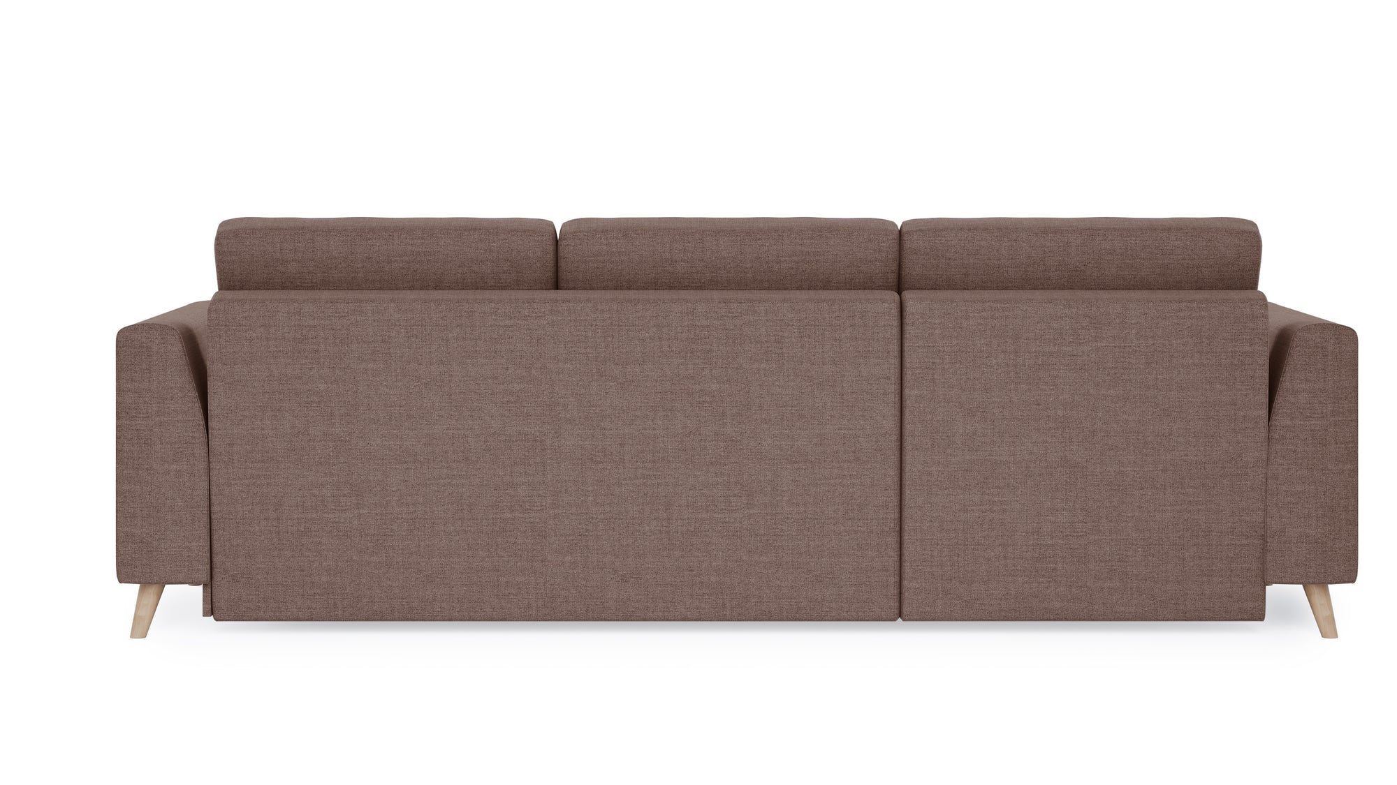 Schlafsofa von Bruno – 140 cm, in Braun, Holzfüße