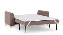 Schlafsofa von Bruno – 140 cm, in Braun, Holzfüße