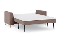 Schlafsofa von Bruno – 140 cm, in Braun, Holzfüße
