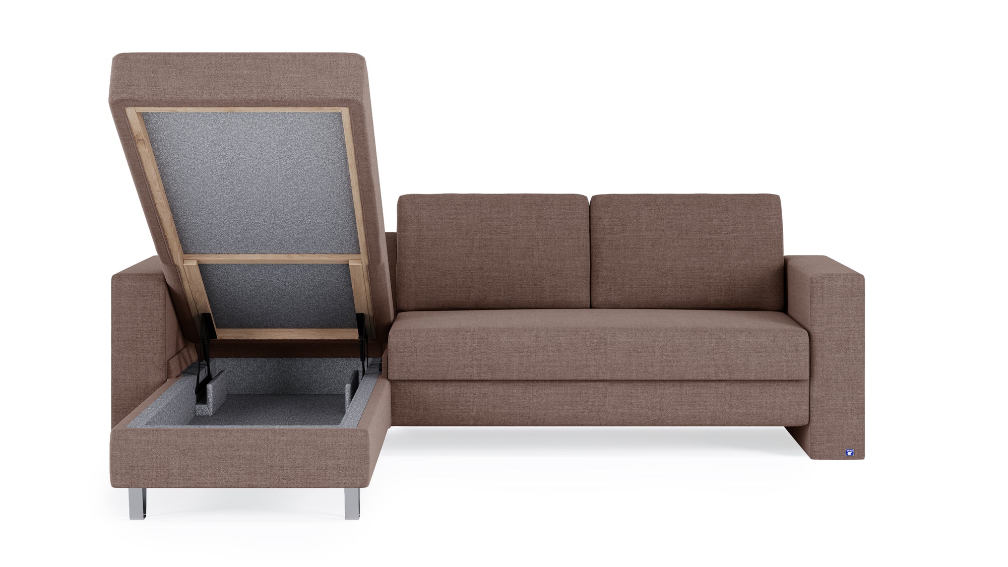 Schlafsofa von Bruno – 140 cm, in Braun