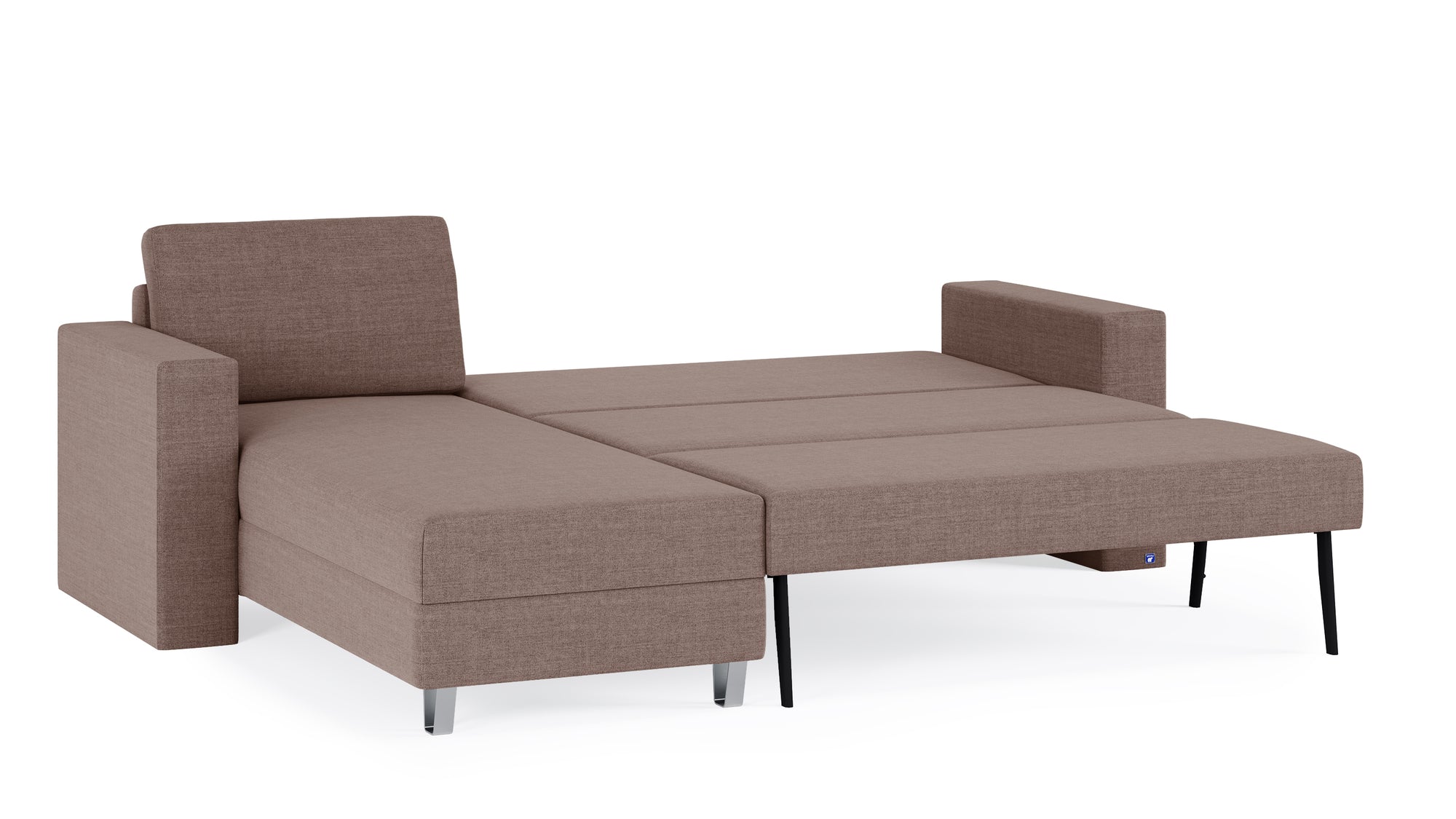 Schlafsofa von Bruno – 140 cm, in Braun