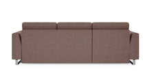 Schlafsofa von Bruno – 140 cm, in Braun, Metallfüße