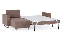 Schlafsofa von Bruno – 140 cm, in Braun, Metallfüße