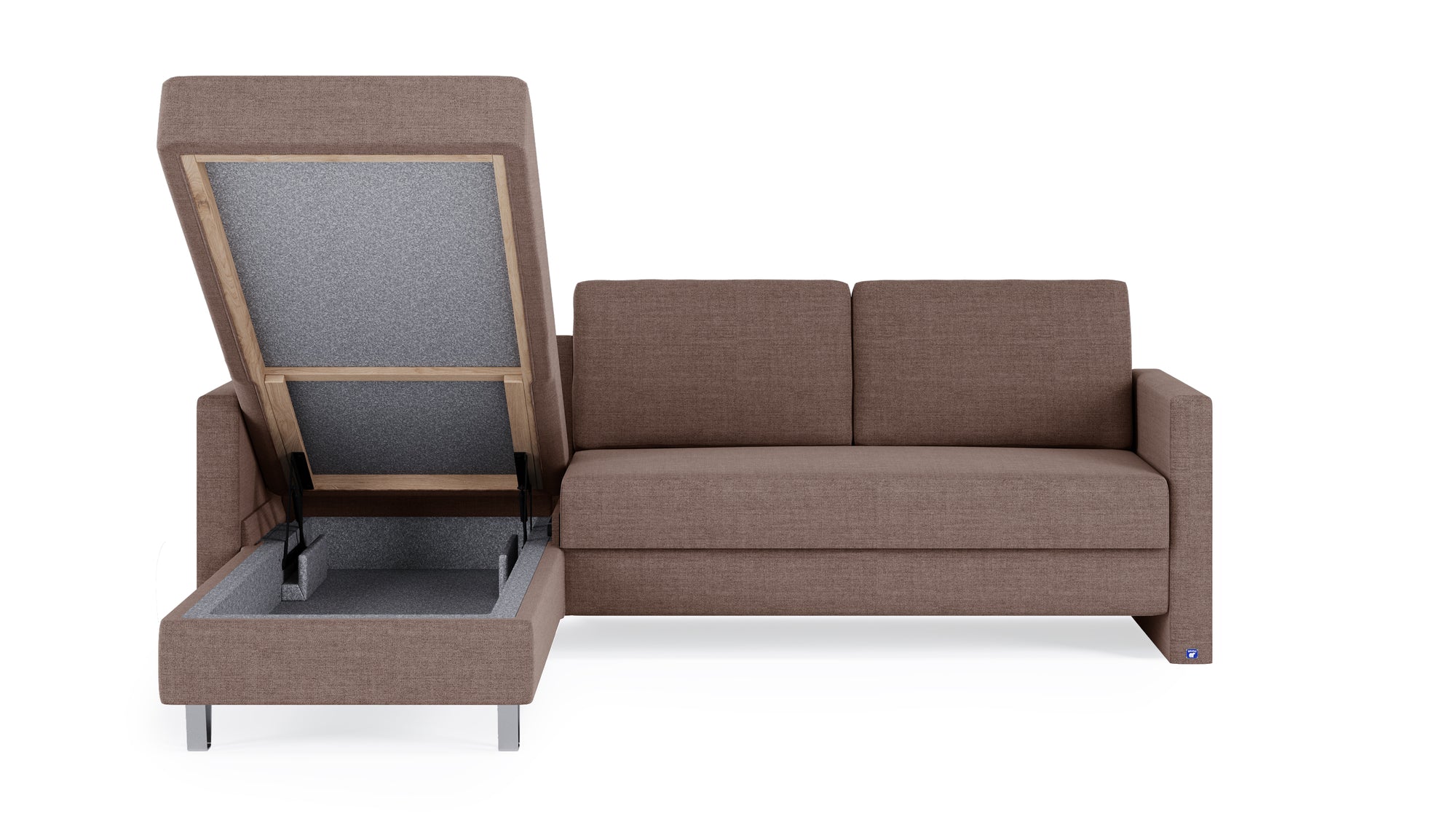 Schlafsofa von Bruno – 140 cm, in Braun