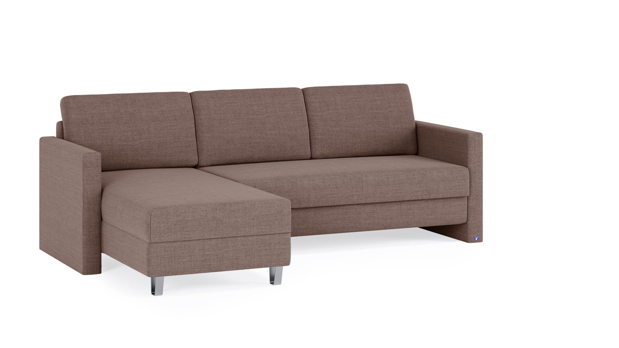 Schlafsofa von Bruno – 140 cm, in Braun