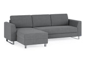 Schlafsofa von Bruno – 140 cm, in Dunkelgrau, Metallfüße