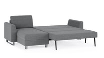 Schlafsofa von Bruno – 140 cm, in Dunkelgrau, Metallfüße