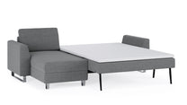 Schlafsofa von Bruno – 140 cm, in Dunkelgrau, Metallfüße