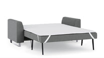 Schlafsofa von Bruno – 140 cm, in Dunkelgrau, Metallfüße