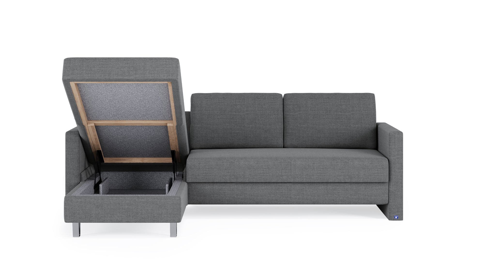 Schlafsofa von Bruno – 140 cm, in Dunkelgrau