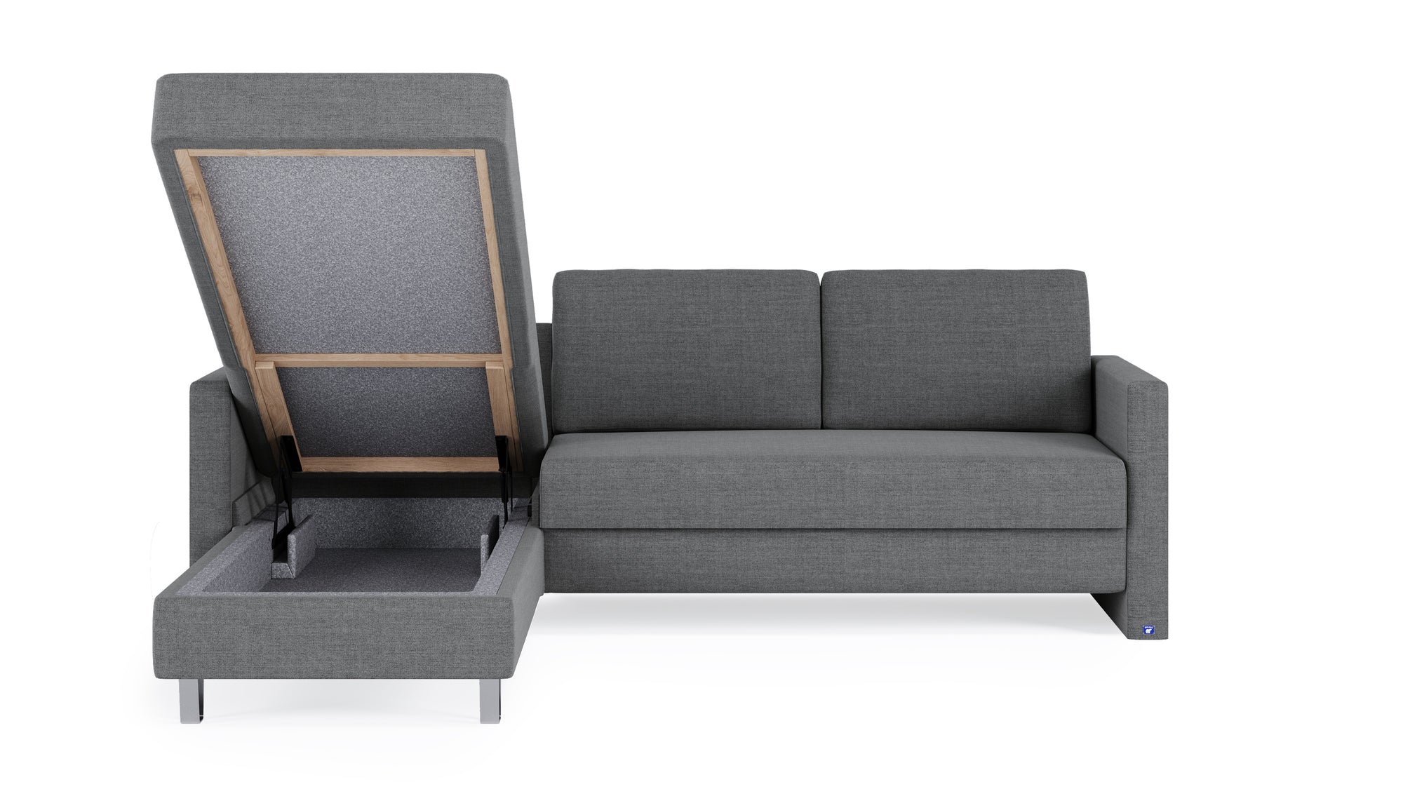 Schlafsofa von Bruno – 140 cm, in Dunkelgrau