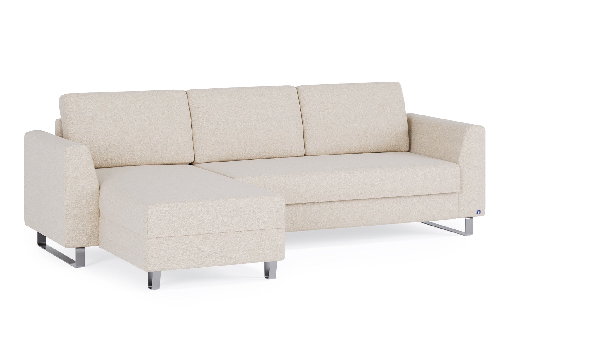 Schlafsofa von Bruno – 140 cm, in Glory Soft Beige, Metallfüße