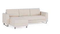 Schlafsofa von Bruno – 140 cm, in Glory Soft Beige, Metallfüße