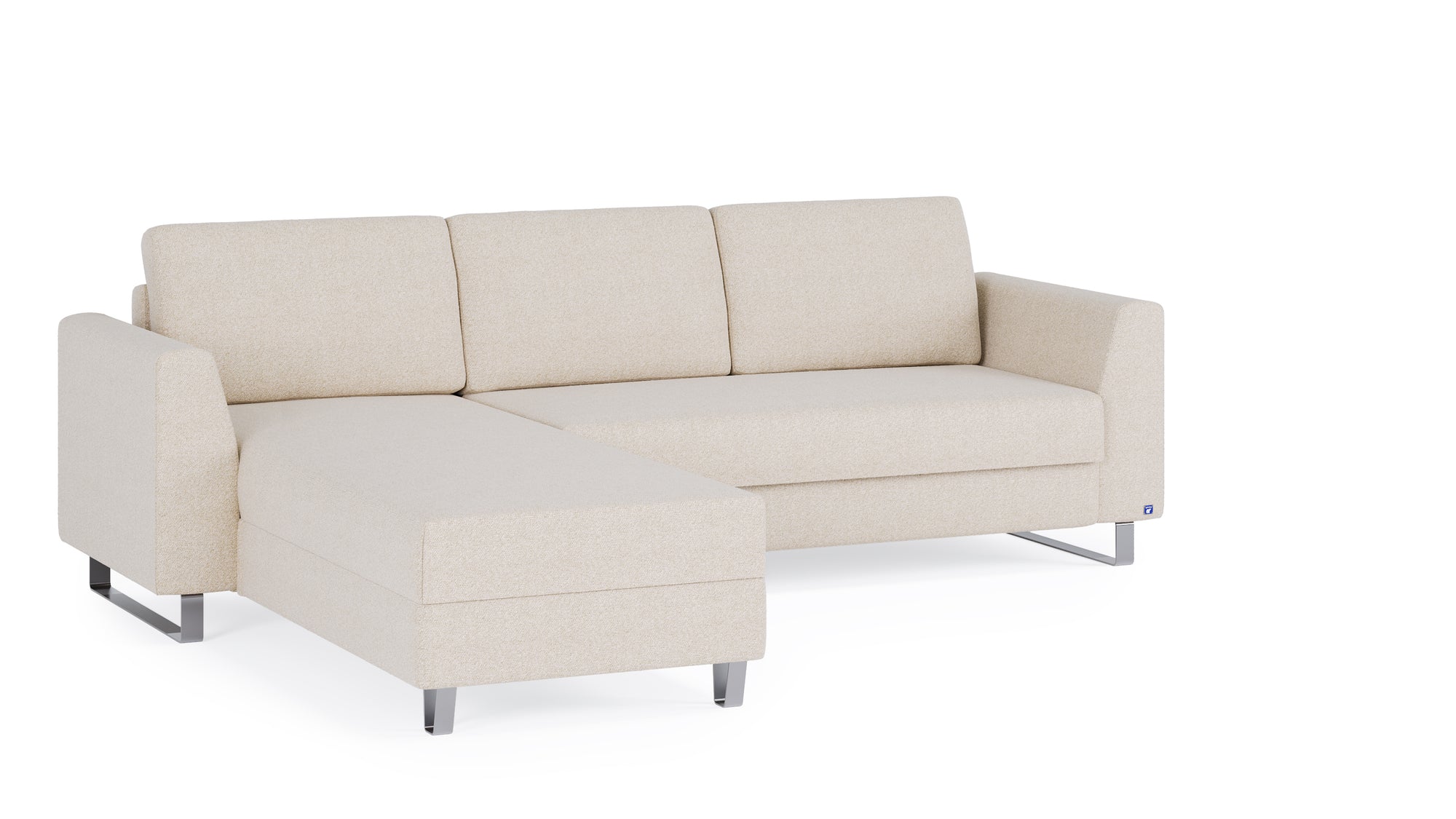Schlafsofa von Bruno – 140 cm, in Glory Soft Beige, Metallfüße