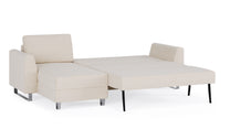 Schlafsofa von Bruno – 140 cm, in Glory Soft Beige, Metallfüße