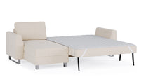 Schlafsofa von Bruno – 140 cm, in Glory Soft Beige, Metallfüße