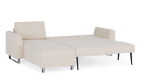 Schlafsofa von Bruno – 140 cm, in Glory Soft Beige, Metallfüße