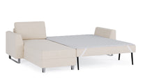 Schlafsofa von Bruno – 140 cm, in Glory Soft Beige, Metallfüße