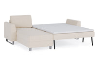 Schlafsofa von Bruno – 140 cm, in Glory Soft Beige, Metallfüße
