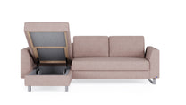 Schlafsofa von Bruno – 140 cm, in Glory Blush, Metallfüße