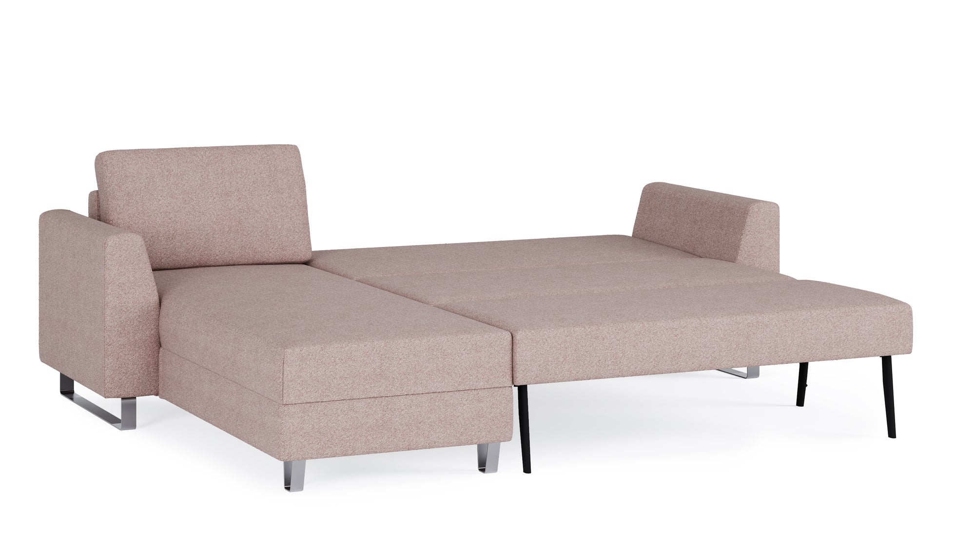 Schlafsofa von Bruno – 140 cm, in Glory Blush, Metallfüße