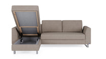 Schlafsofa von Bruno – 140 cm, in Glory Taupe, Metallfüße