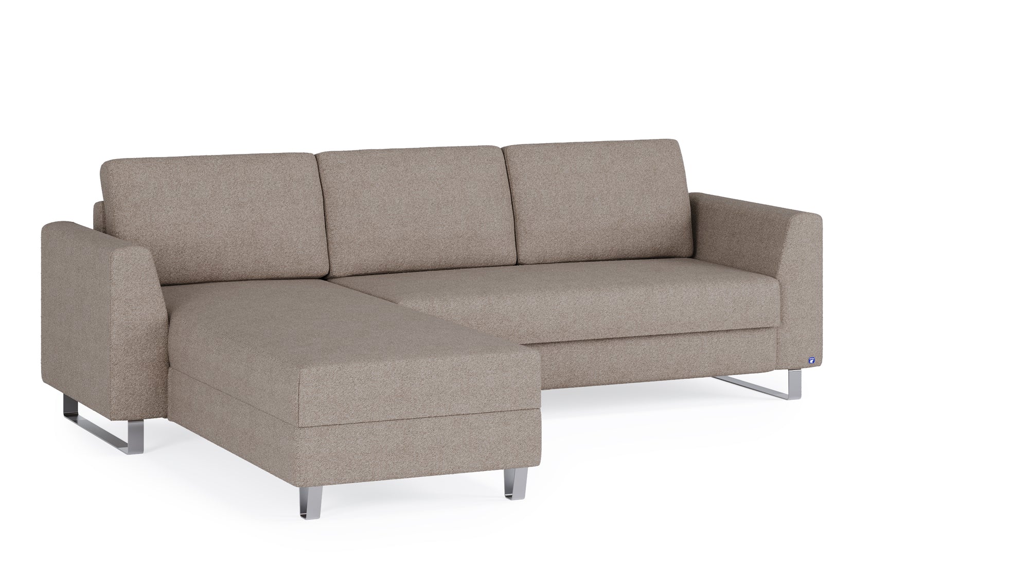 Schlafsofa von Bruno – 140 cm, in Glory Taupe, Metallfüße